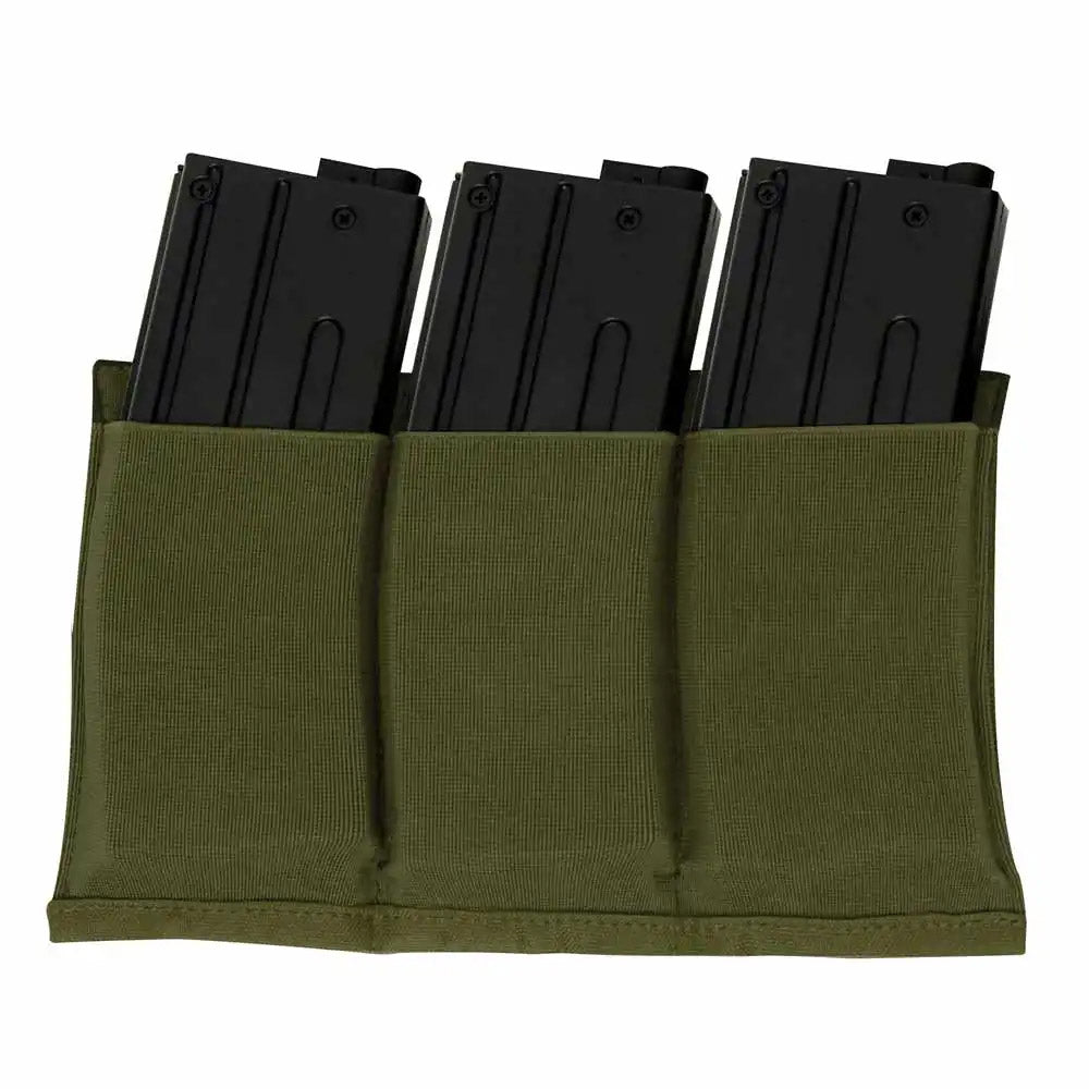 Tactical MOLLE Open-Top Triple Mag Elastic Retention Pouch