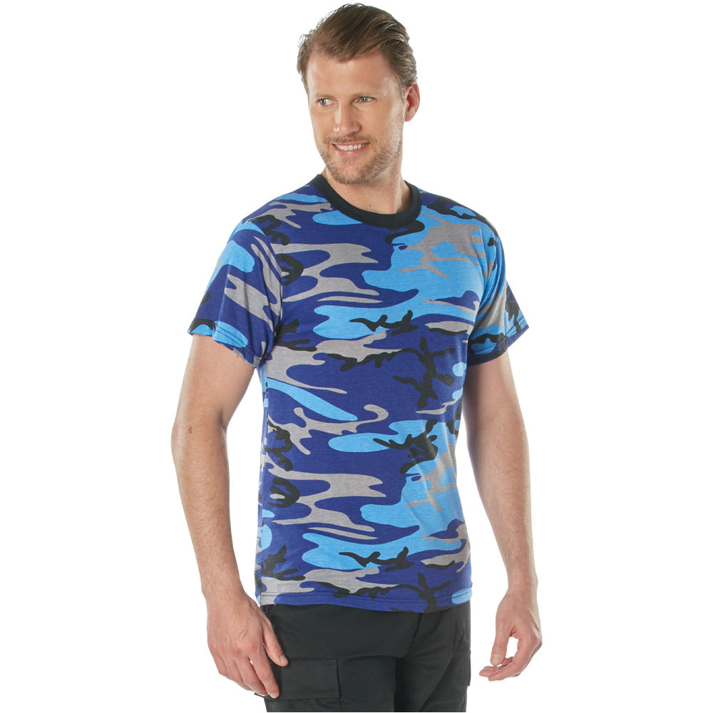 Electric Blue Camo Short Sleeve T-Shirt