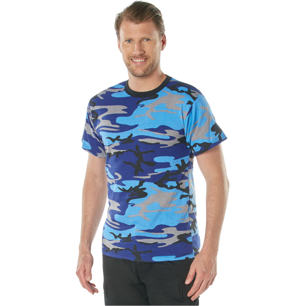 Electric Blue Camo Short Sleeve T-Shirt