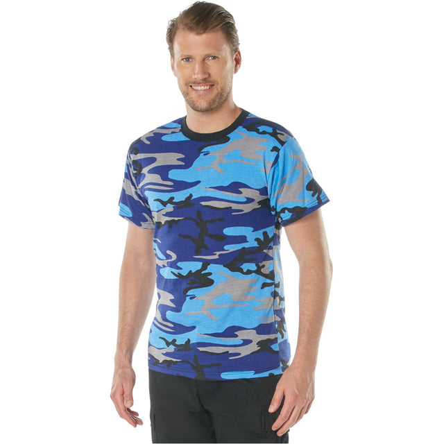 Electric Blue Camo Short Sleeve T-Shirt