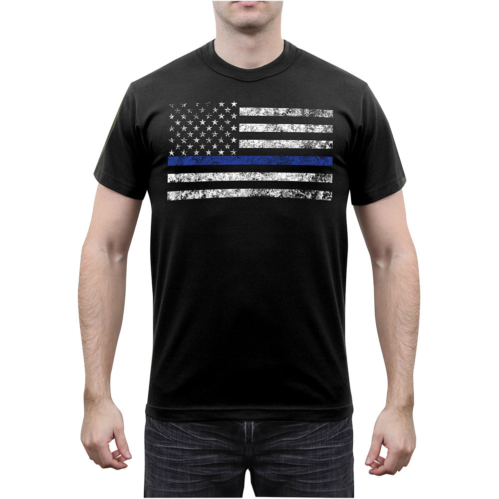 Thin Blue Line American Flag T-shirt