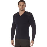 Navy Blue V-Neck Military Commando Sweater