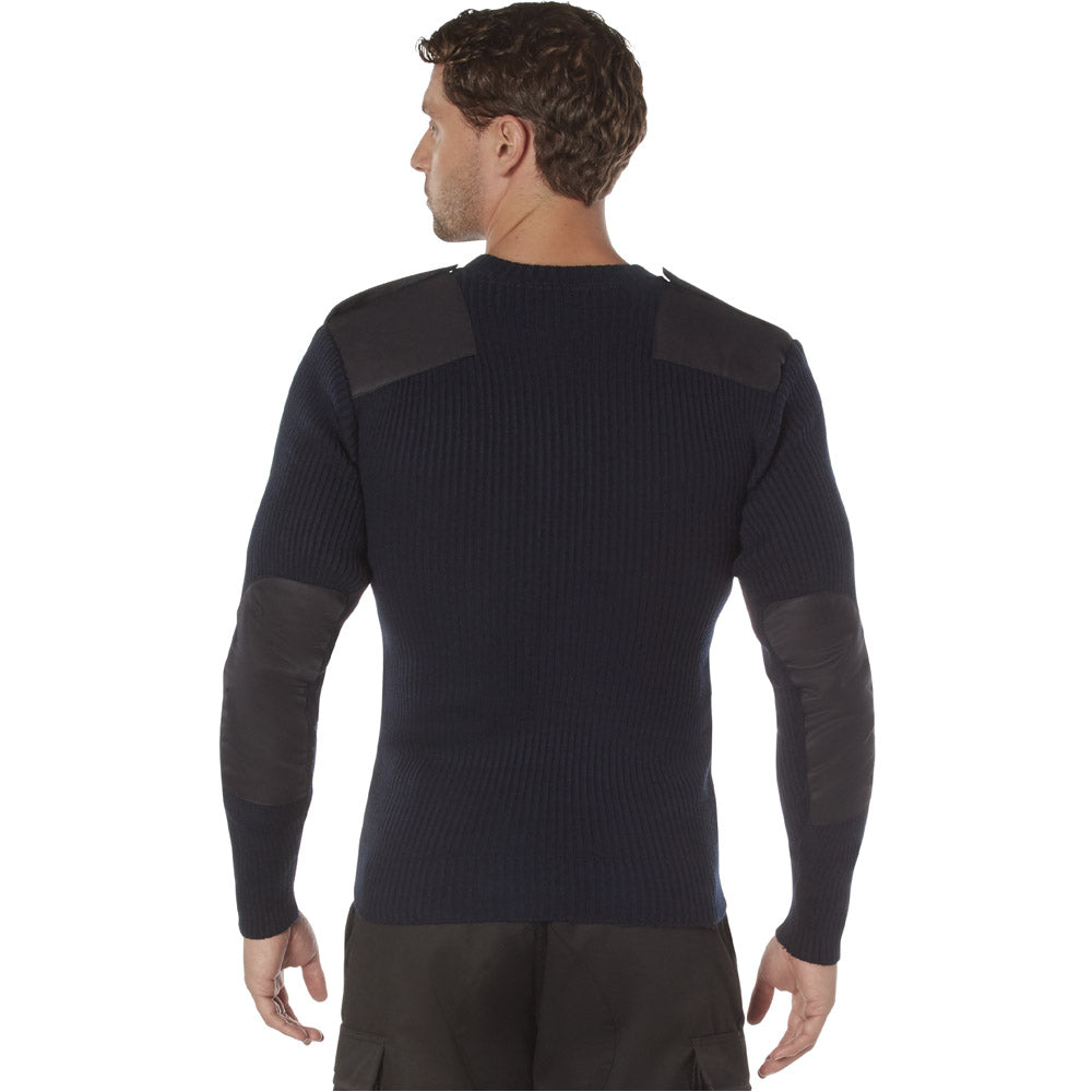 Navy Blue V-Neck Military Commando Sweater