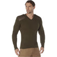 Olive Drab V-Neck Military Commando Sweater