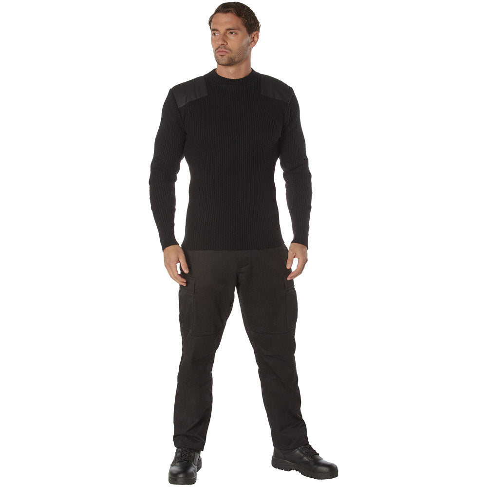 Black Crew Neck Military Commando Sweater Black Crew Neck Military Commando Sweater