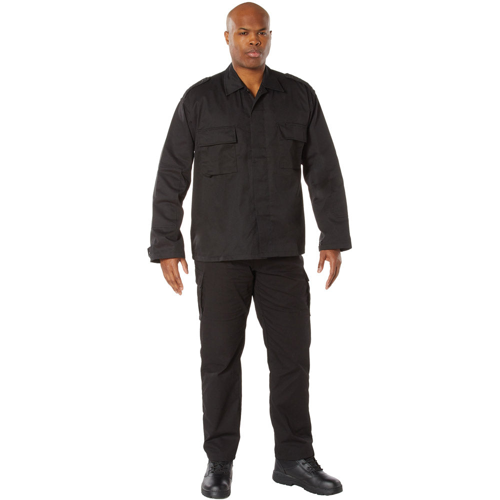 Black 2-Pocket Long Sleeve Tactical BDU Shirt