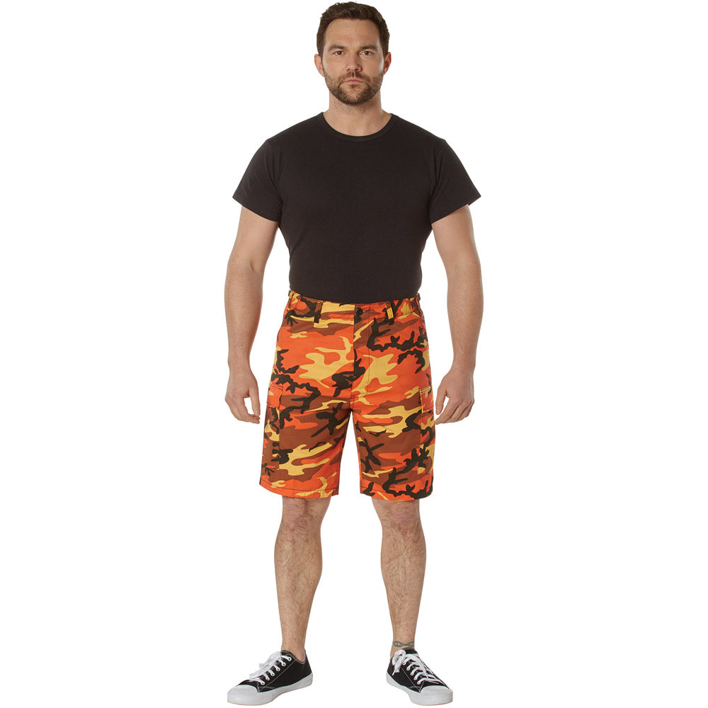 Men's Savage Orange Camouflage BDU Shorts