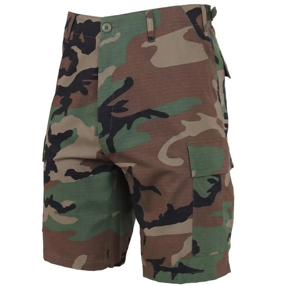 Woodland Camo Military BDU Cargo Shorts