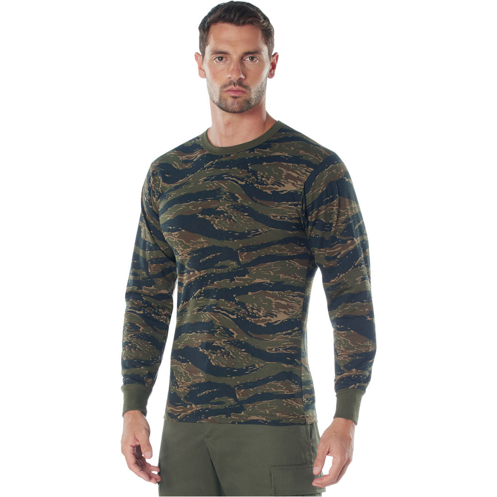 Men's Long Sleeve Tiger Stripe Camo T-Shirt