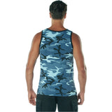 Sky Blue Camouflage Military Tank Top