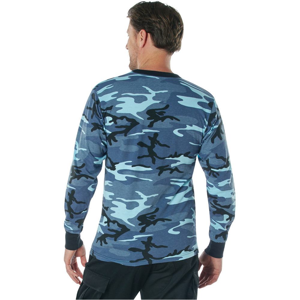 Sky Blue Camo Long Sleeve T-Shirt