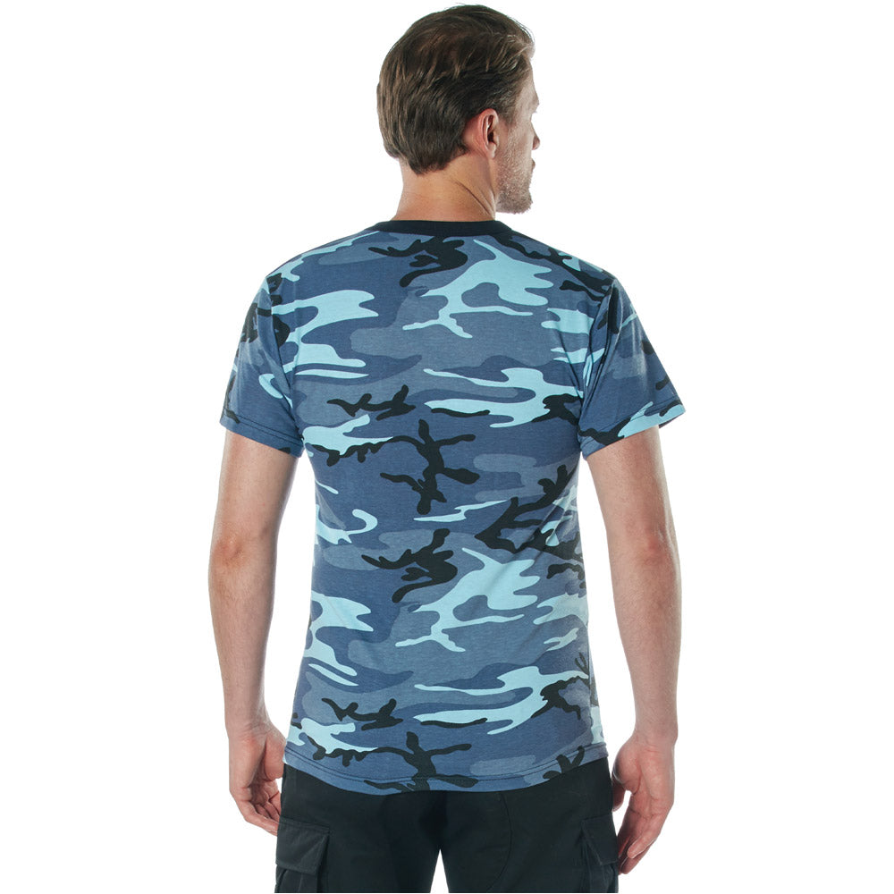 Sky Blue Camouflage Short Sleeve T-Shirt