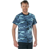 Sky Blue Camouflage Short Sleeve T-Shirt