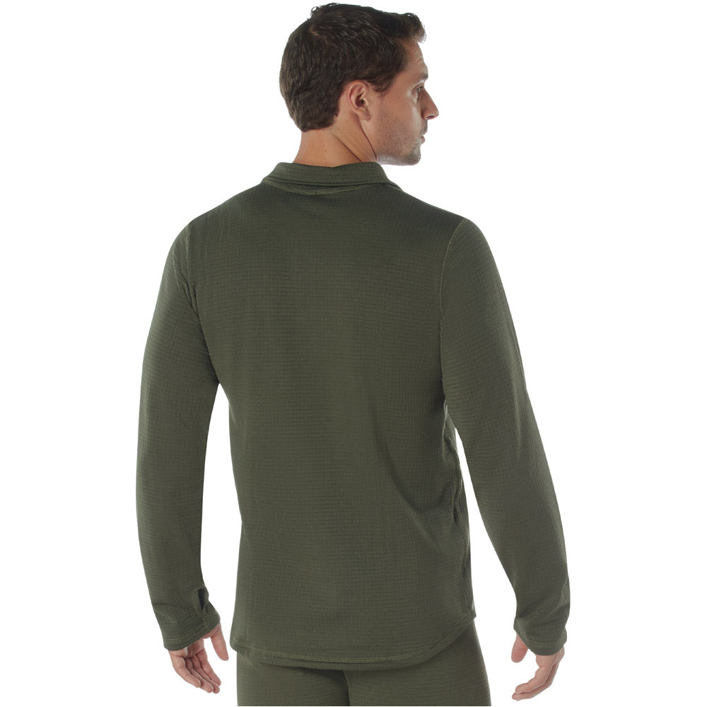 Olive Drab Level 2 Midweight Zip Top Military Thermal Shirt