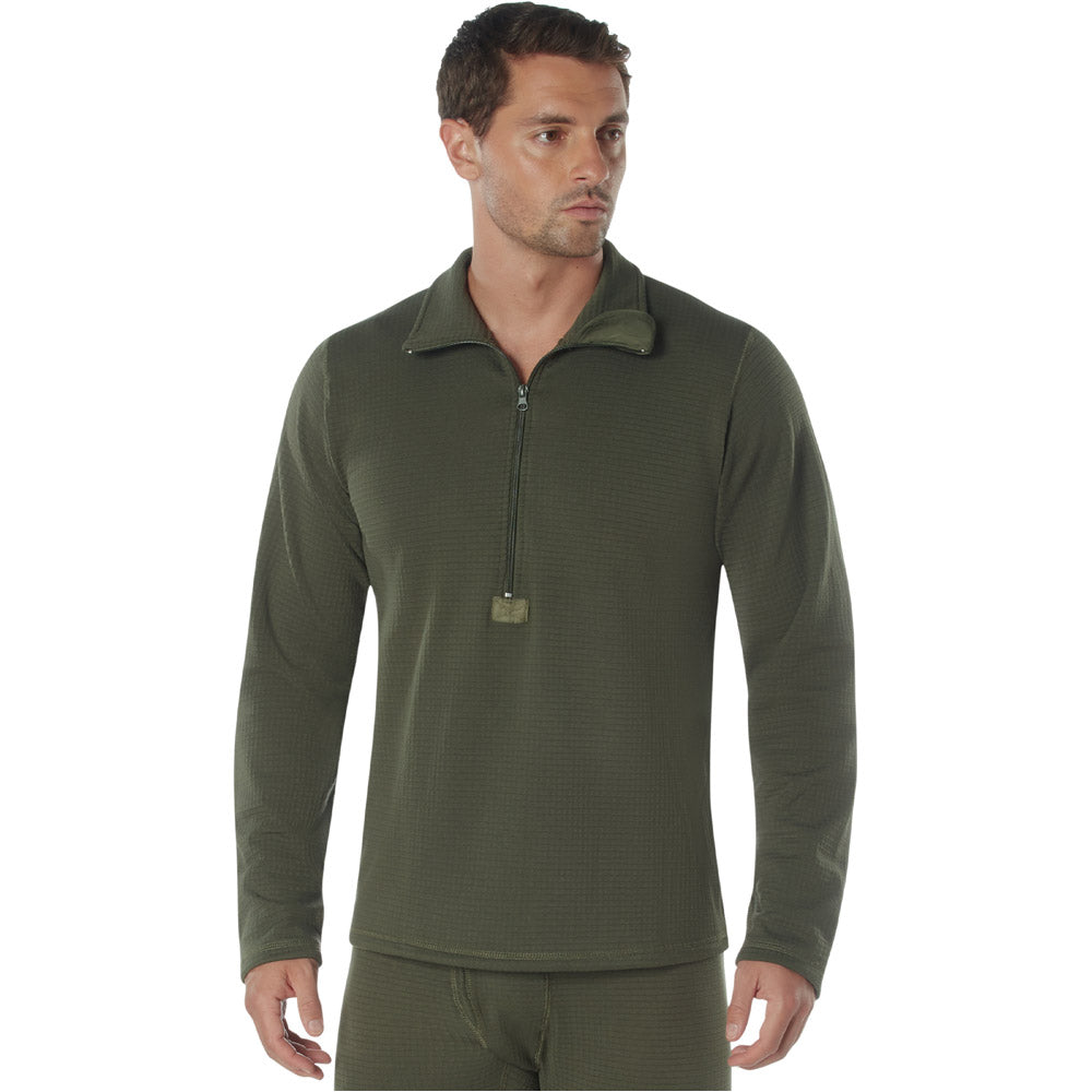 Olive Drab Level 2 Midweight Zip Top Military Thermal Shirt