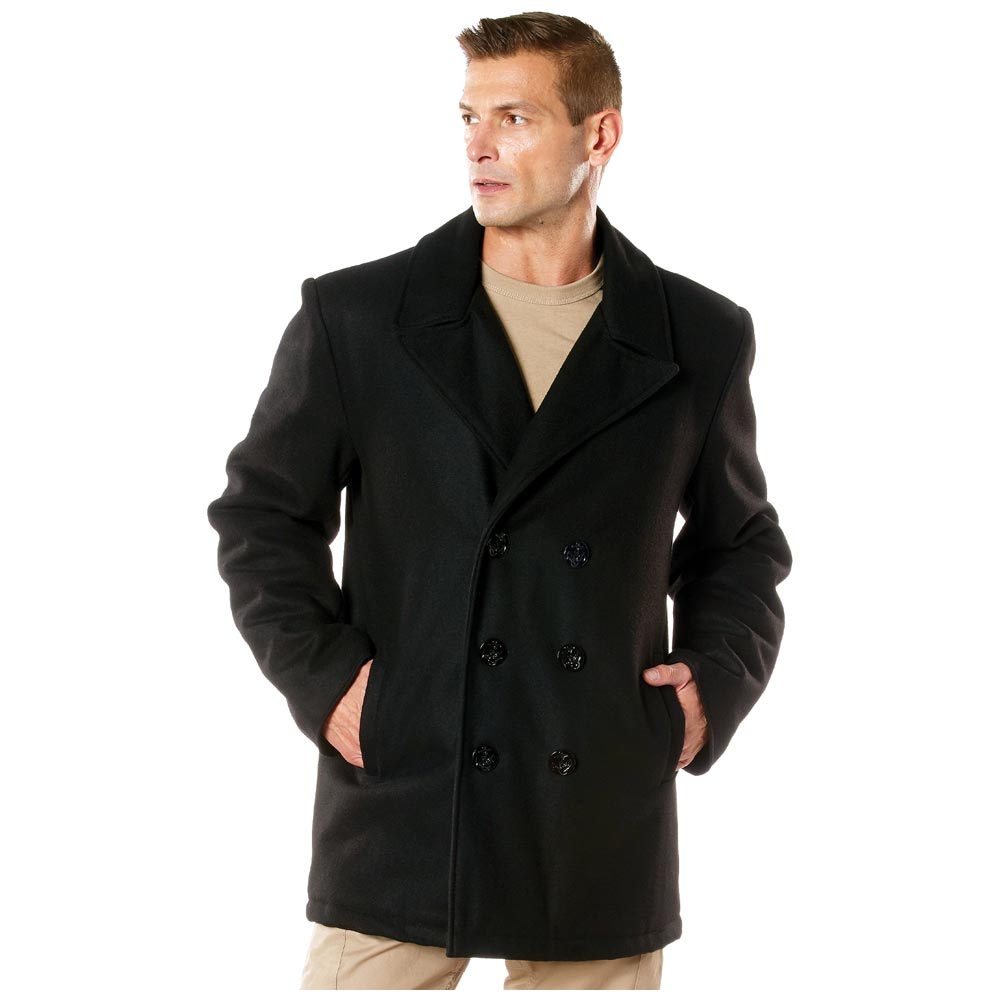 Classic Navy Style Wool Pea Coat