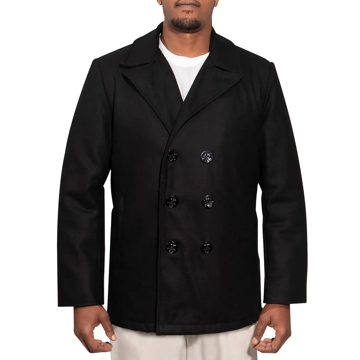 Classic Navy Style Wool Pea Coat