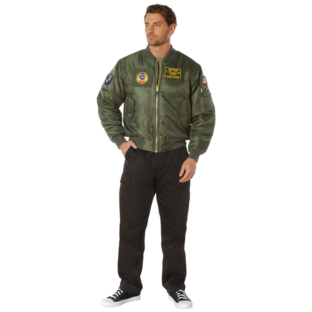 Men's MA-1 Flight Jacket with Removable Patches