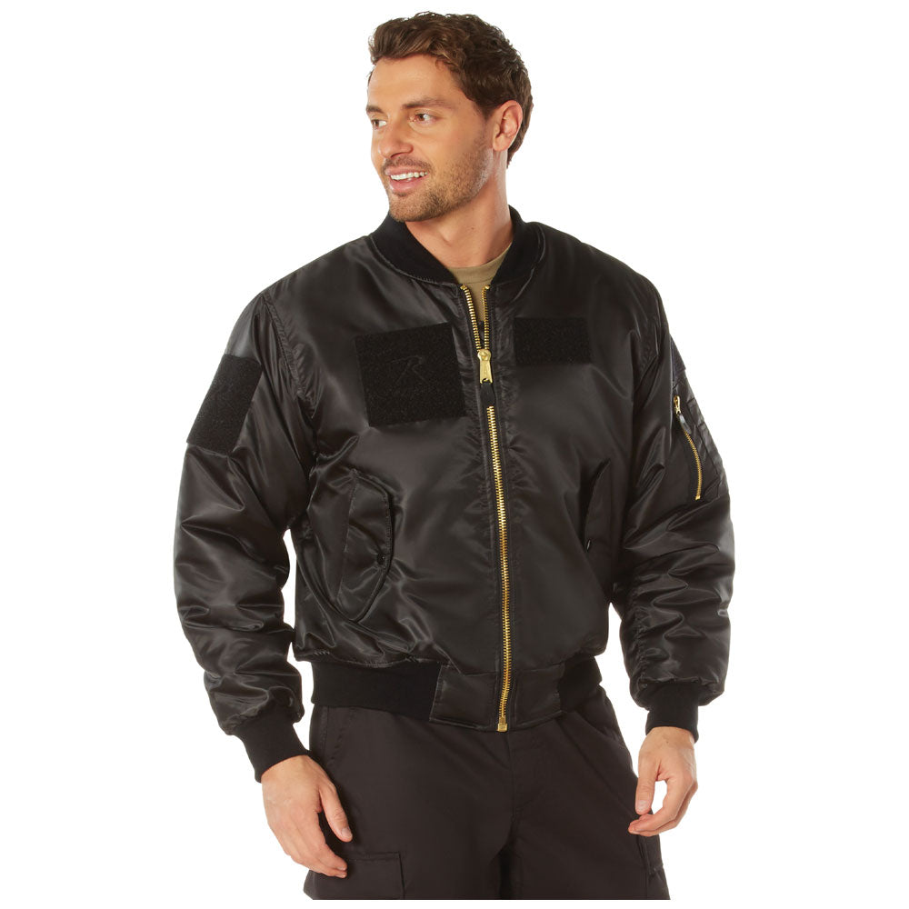 Men's MA-1 Flight Jacket with Removable Patches