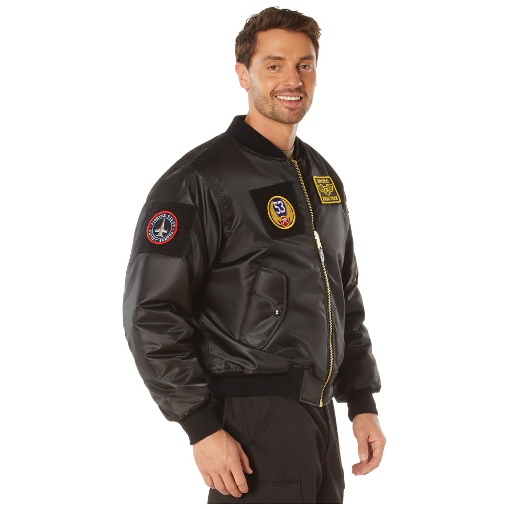 Men's MA-1 Flight Jacket with Removable Patches