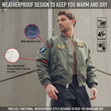 Men's MA-1 Flight Jacket with Removable Patches