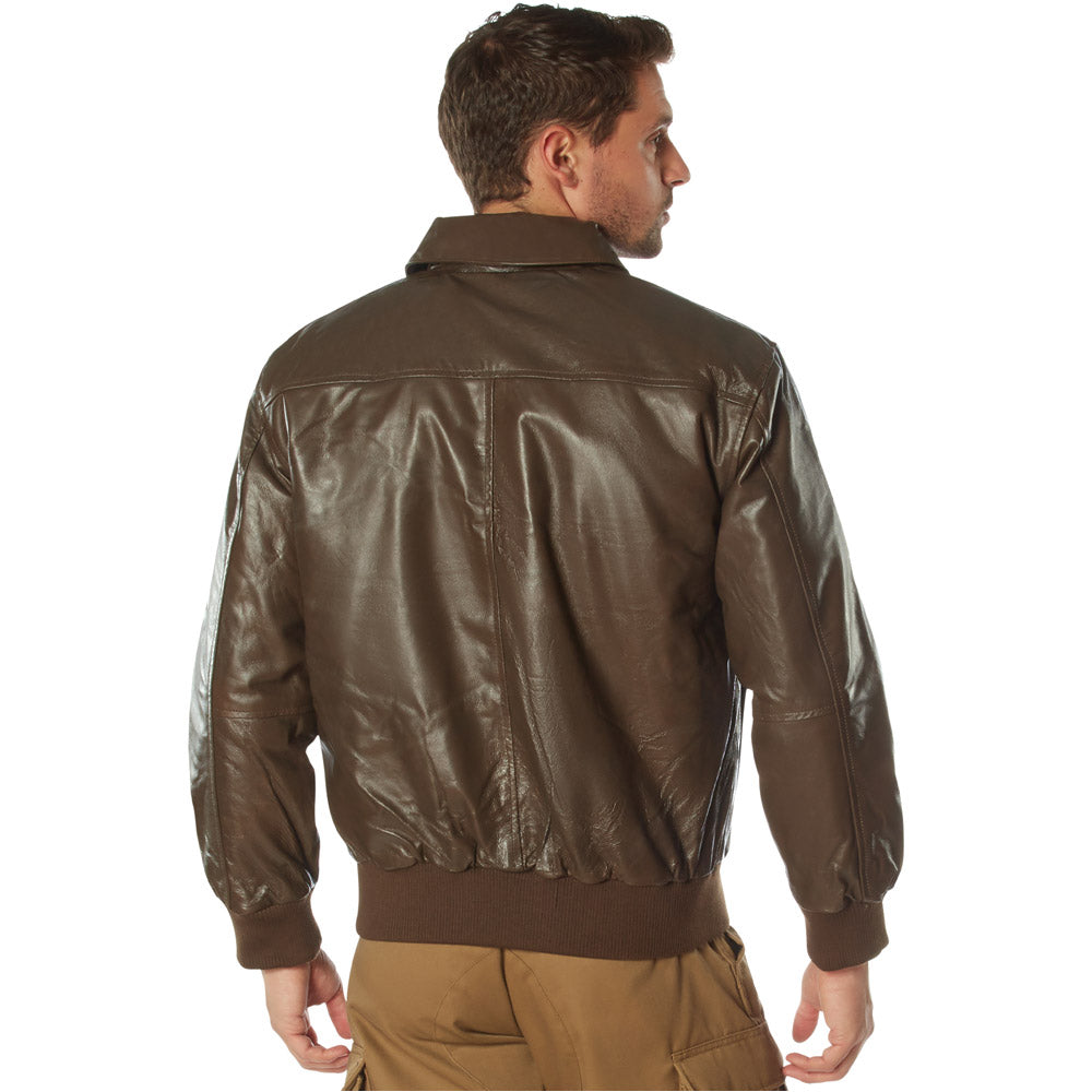 Classic Brown Leather Flight Jacket