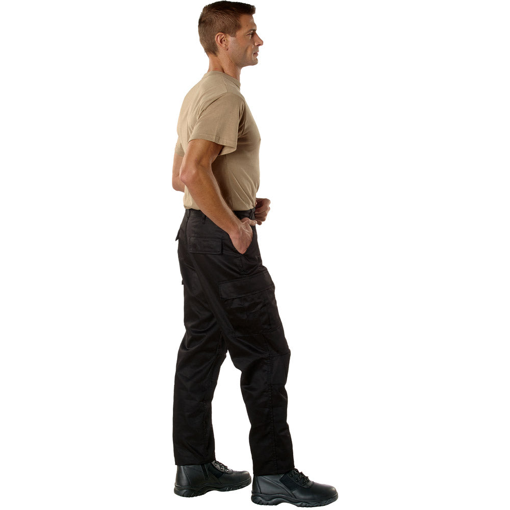 Black Basic BDU Military Cargo Pants