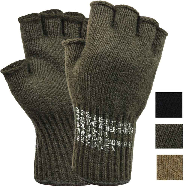 U.S. Made Fingerless Wool Military Gloves