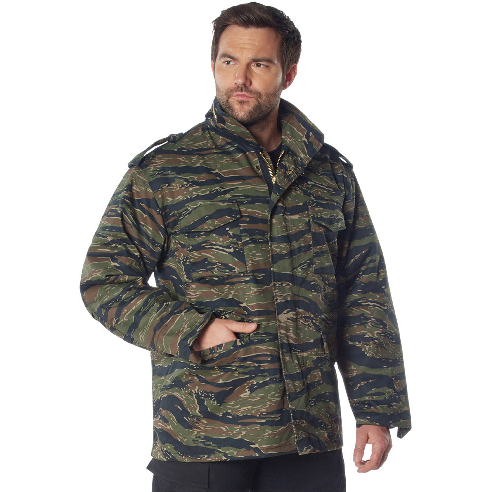 Tiger Stripe Camo M-65 Army Field Jacket with Liner