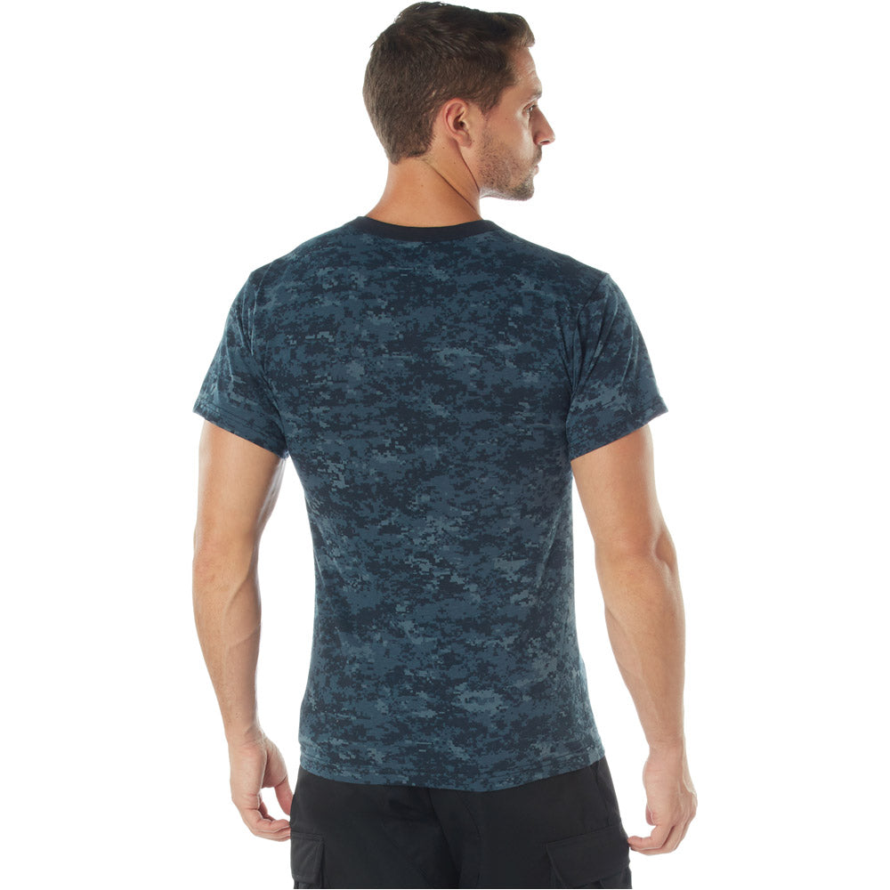 Navy Blue Digital Camouflage T-Shirt