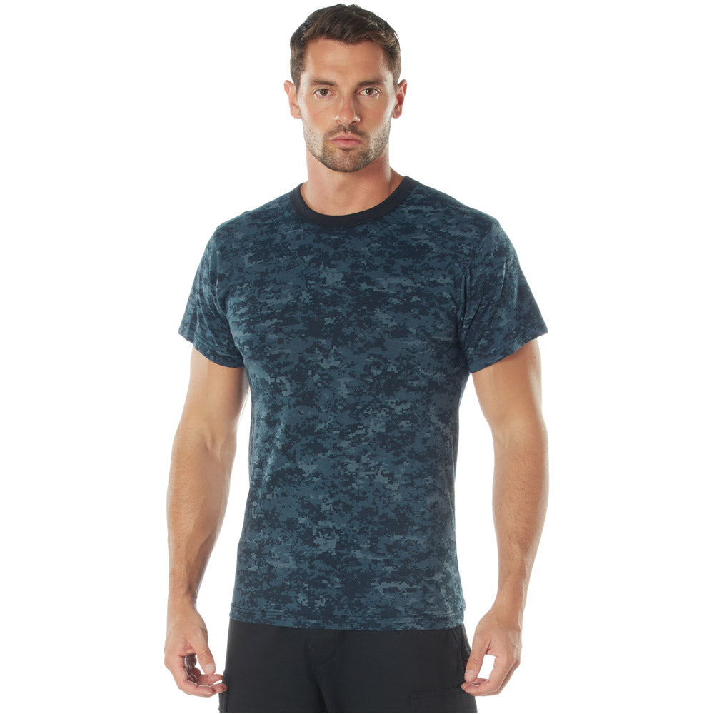 Navy Blue Digital Camouflage T-Shirt