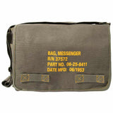 Canvas Classic Messenger Bag With Military Stencil