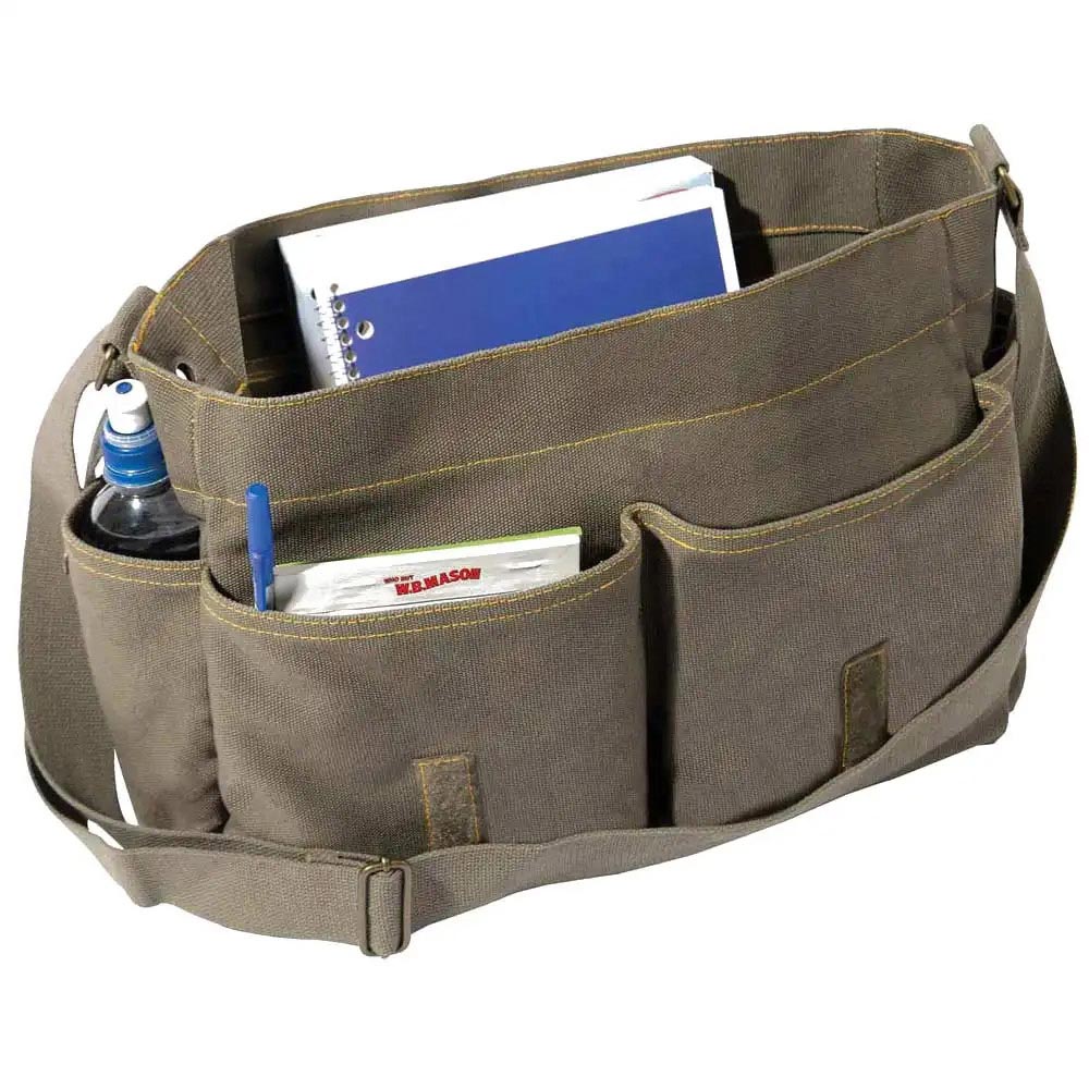 Canvas Classic Messenger Bag With Military Stencil