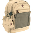 Vintage Khaki Military Red Star Canvas Backpack