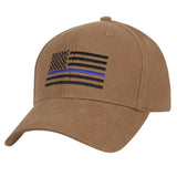 Embroidered Thin Blue Line Law Enforcement Flag Baseball Hat