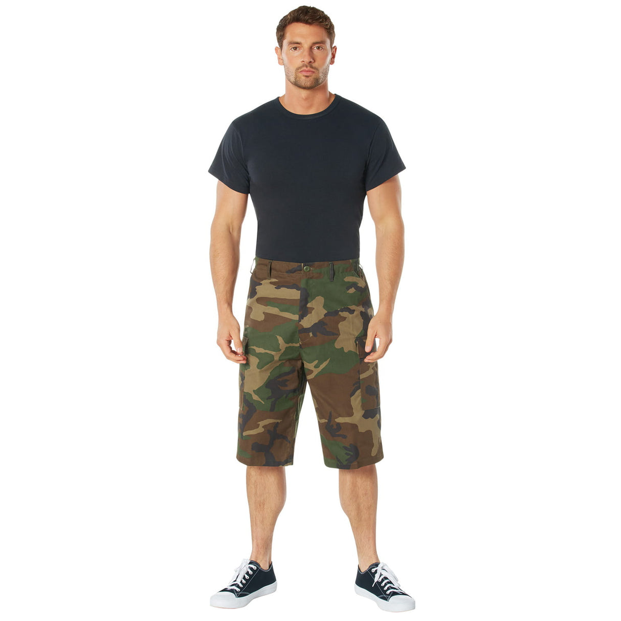 Woodland Camouflage Extra Long BDU Shorts