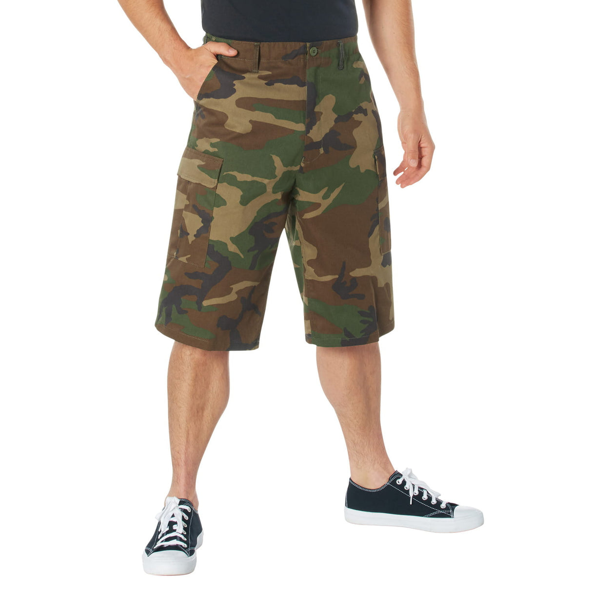 Woodland Camouflage Extra Long BDU Shorts