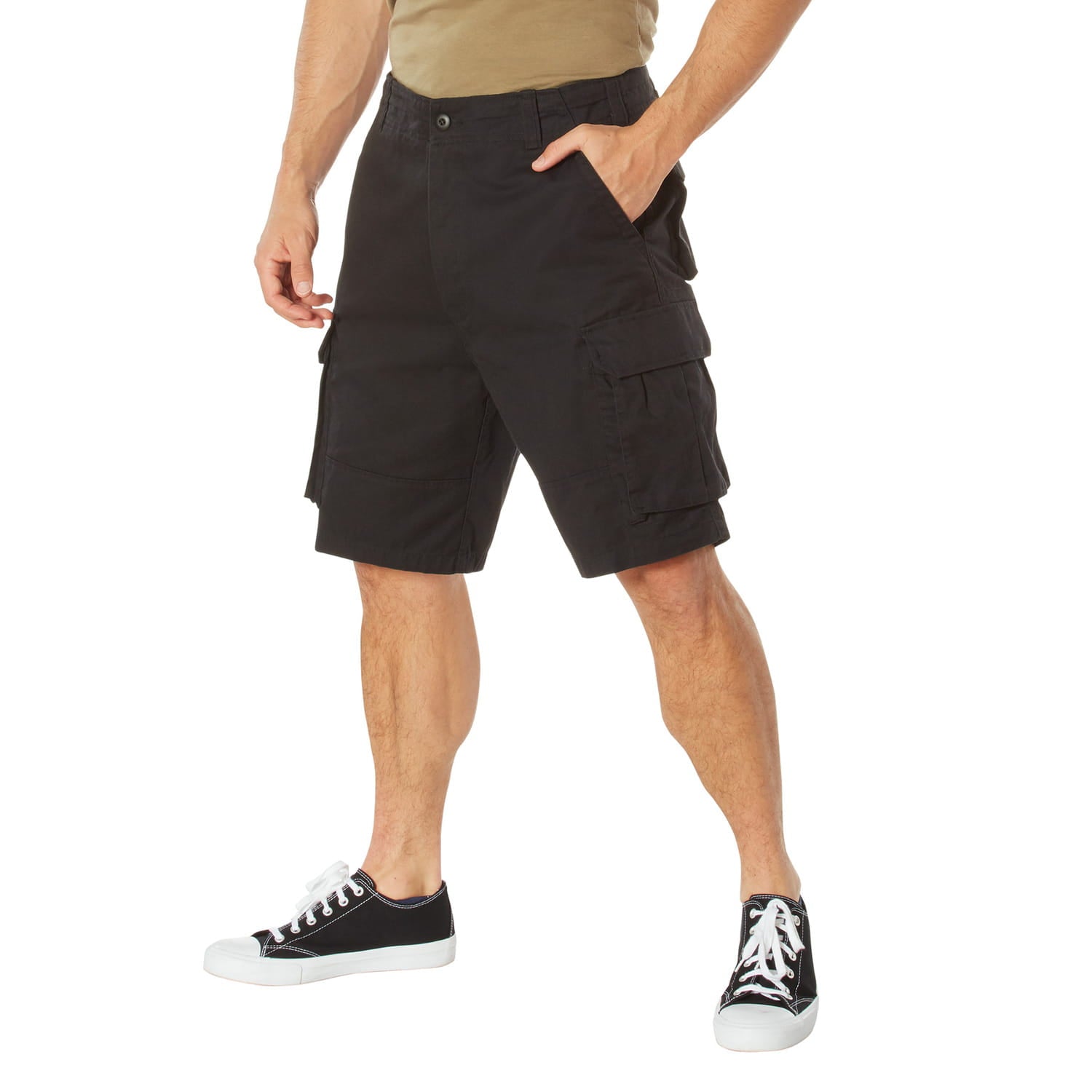 Vintage Black Military Style Cargo Shorts