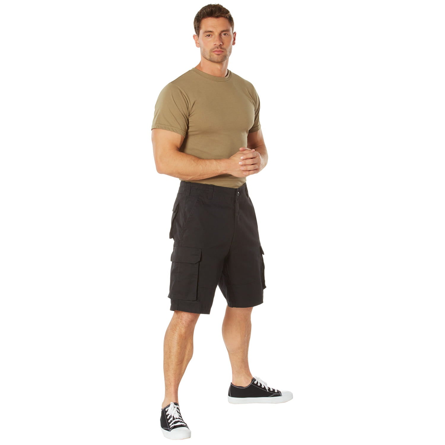 Vintage Black Military Style Cargo Shorts