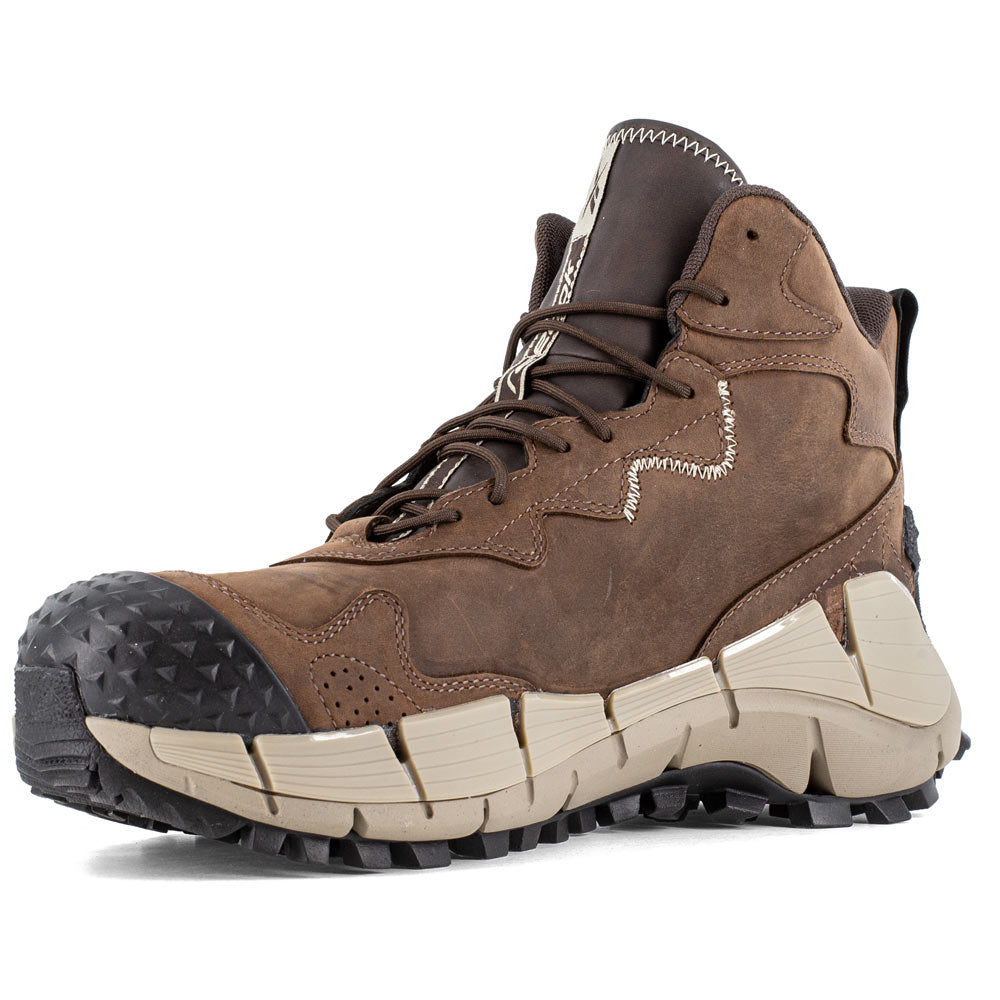Reebok Zig Kinetica Edge Trail Mid Brown Composite Toe Waterproof Men's Work Boot