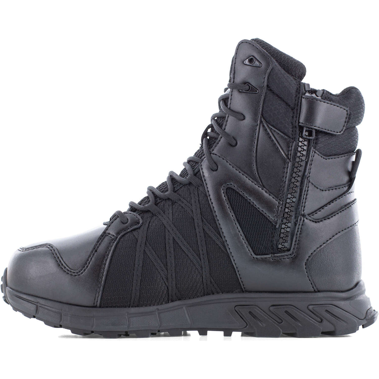 Reebok Men's 8-inch Waterproof Black Tactical Boot with Side Zipper