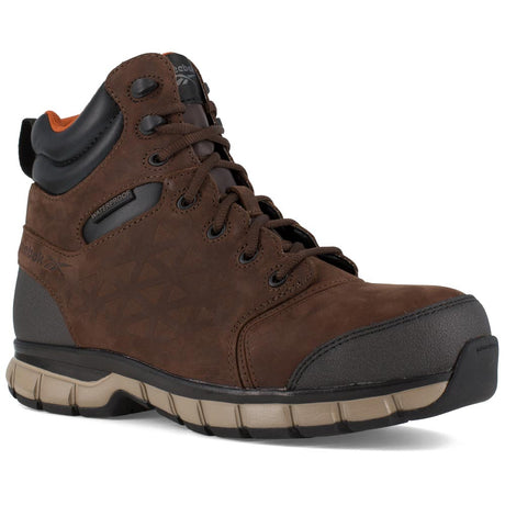 Reebok Sublite Men's Mid Waterproof Composite Toe Brown Ultra-Lightweight Work Boot