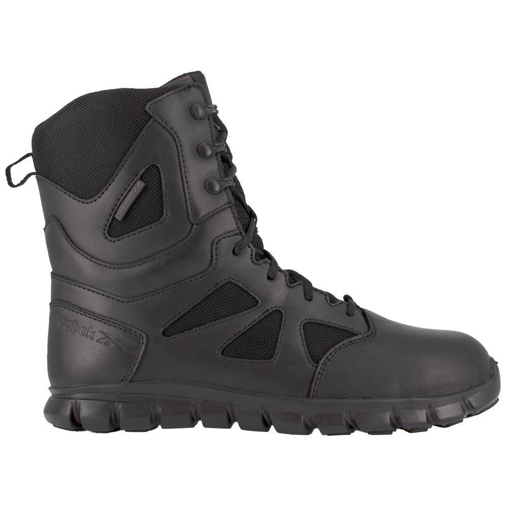 Reebok Men's Sublite 8-inch Side Zipper Waterproof Black Tactical Boot