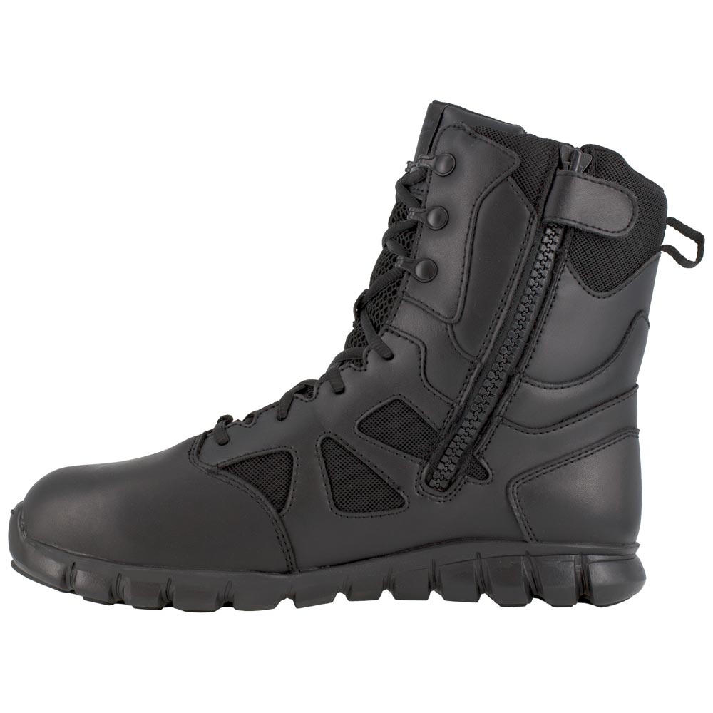 Reebok Men's Sublite 8-inch Side Zipper Waterproof Black Tactical Boot