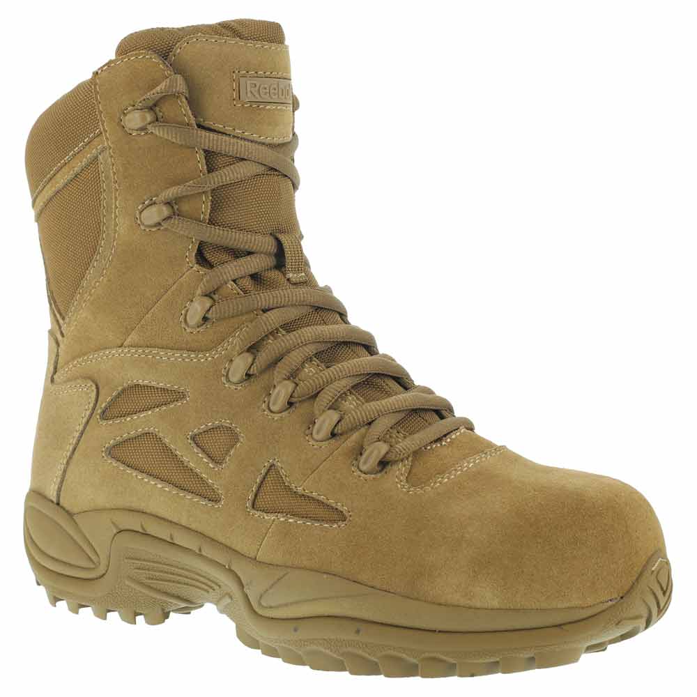 Reebok Rapid Response 8-Inch Composite Toe Coyote Side-Zip Tactical Boot