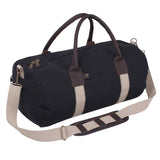 19 Inch Canvas Leather Accented Military Style Duffel Bag