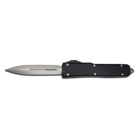 SDS Satin Blade Double Edge Gentleman's 3.5-inch OTF Automatic Knife with Black Handle