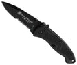 Smith & Wesson MAGIC Assist Open Black Combo Blade Knife - SWATLBS