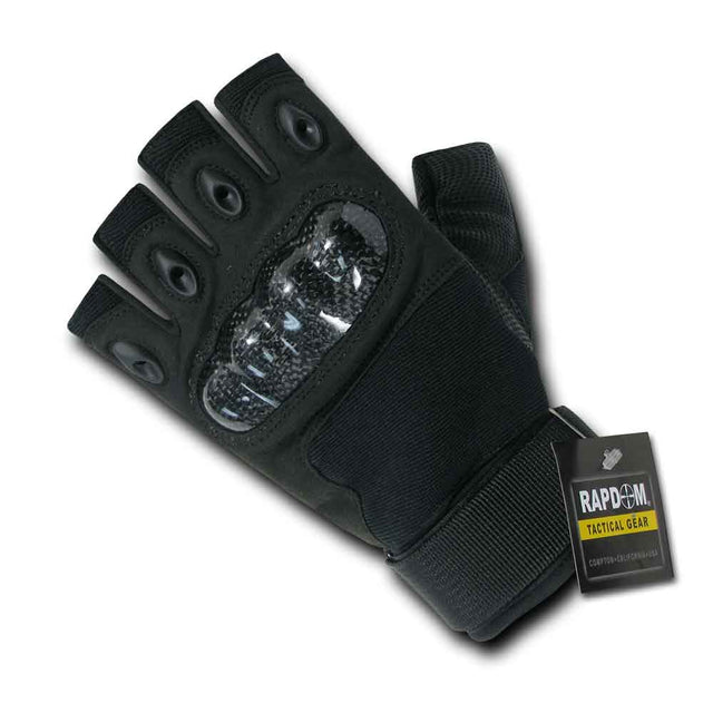 RapDom Half-Finger Carbon Fiber Hard Knuckle Tactical Glove