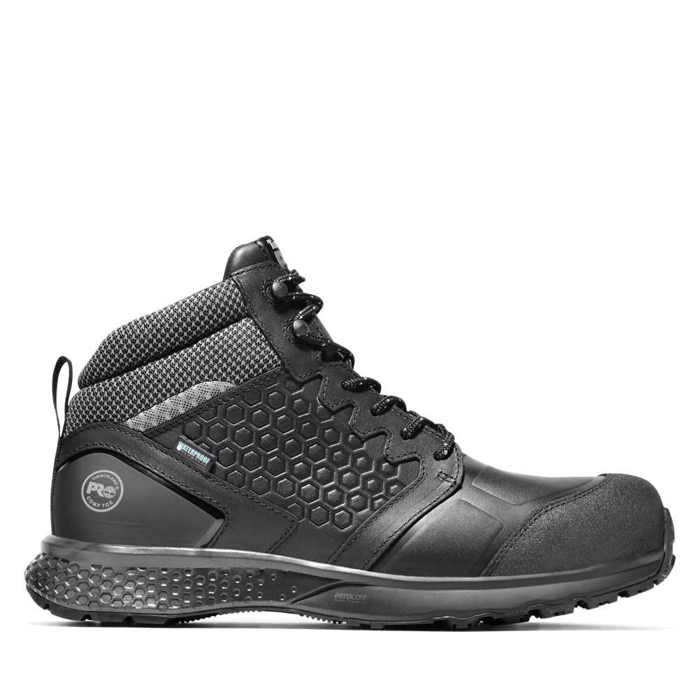 Timberland Pro Reaxion Mid Black Composite Toe Waterproof Work Boot